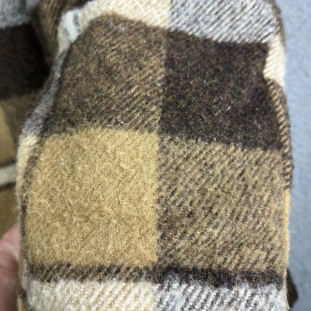 Vintage 60's‎ Bemidji Woolen Mills Wool Buffalo Plaid Mackinaw Jacket Brown 40